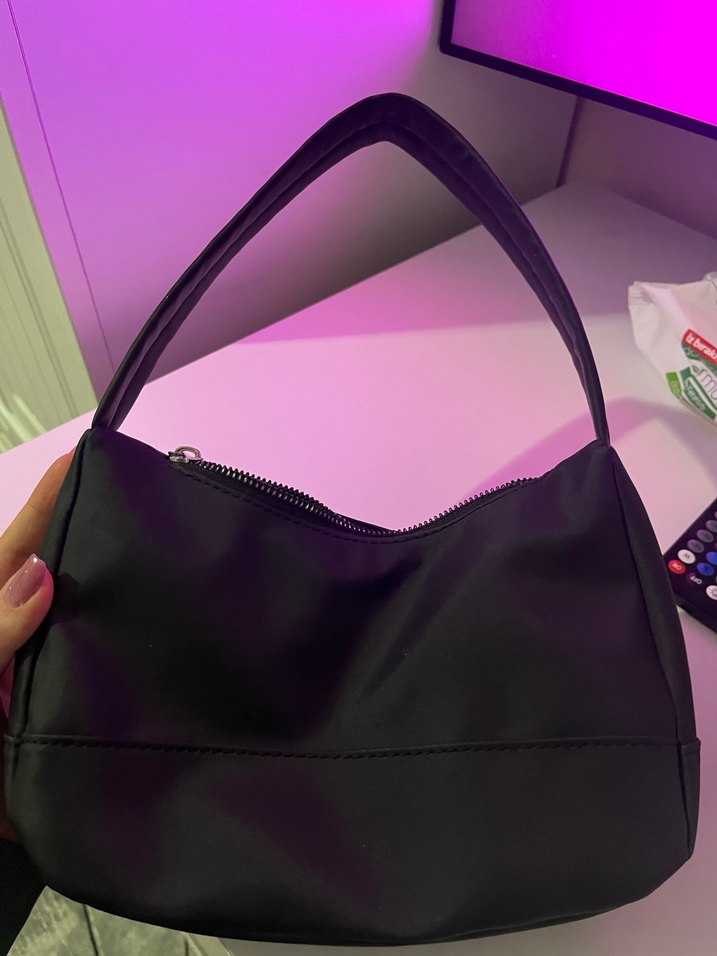 Siyah Minimalist Kadın Omuz Çantası - Görsel 4