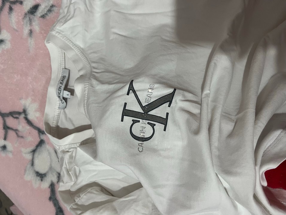 Beyaz Calvin Klein Baskılı Kadın Tişört - Görsel 2