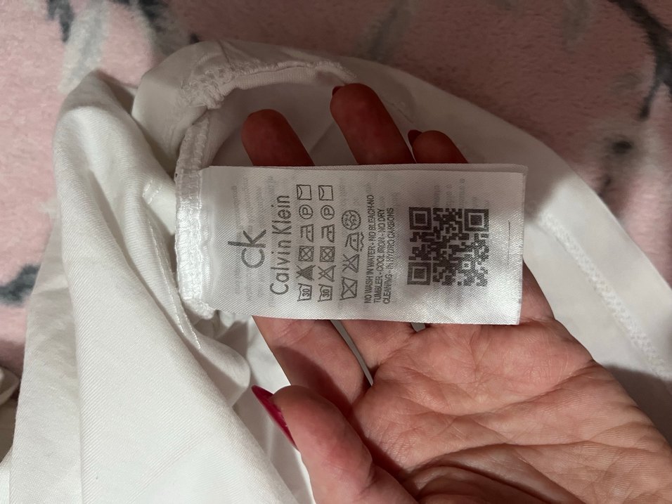 Beyaz Calvin Klein Baskılı Kadın Tişört - Görsel 4