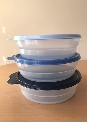 Tupperware şeffaf 3lü saklama kabi