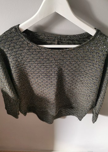 Gri Zincir Detaylı Bohem Kadın Kazak - Görsel 7