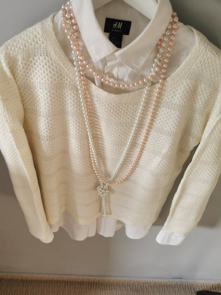 Beyaz Örgü Kadın Triko - Görsel 3