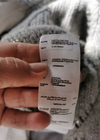 Bohem Tarz Gri Örgü Kadın Kazak - Görsel 6