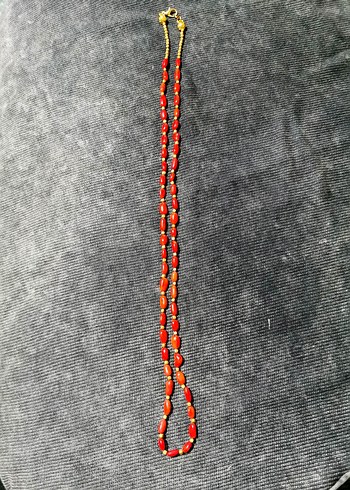 Orj Mercan Kolye Pirinç ve Çelik Detaylı - Görsel 3