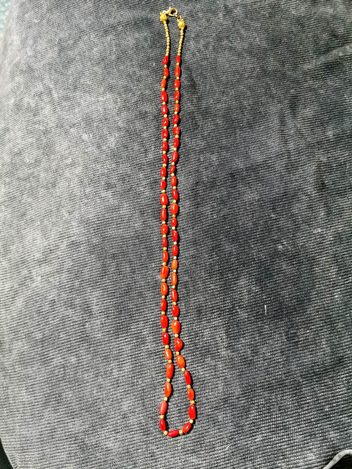 Orj Mercan Kolye Pirinç ve Çelik Detaylı - Görsel 3