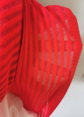 İnci Detaylı Kırmızı Çizgili Kadın Kazak - Görsel 7