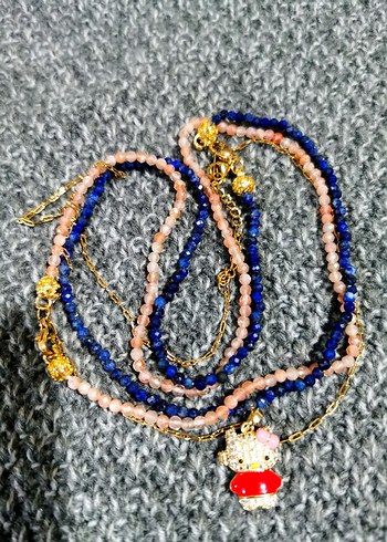 Lapis Lazuli Renkli Bohem Kadın Kolye - Görsel 3