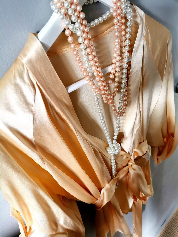 Bohem Tarzda Uzun Bej Kadın Bluz - Görsel 5