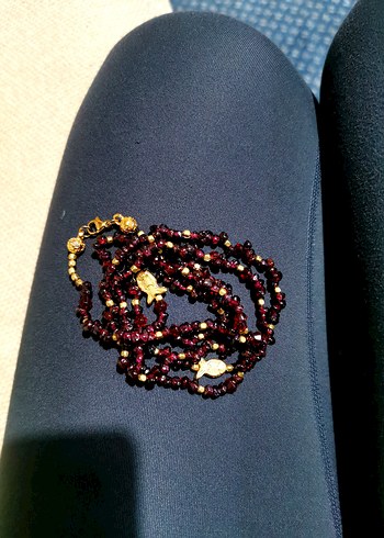 Orj KanTaşı Özel Tasarım Bordo Kolye - Görsel 3