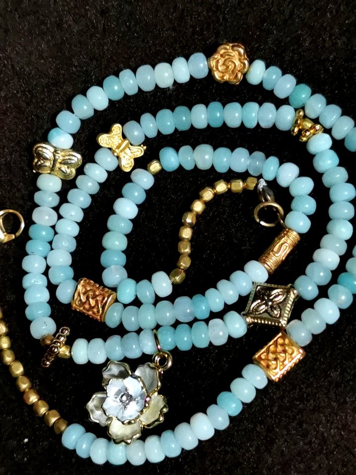 Orj Aquamarine Stone ÖzelTasarım Kolye - Görsel 2