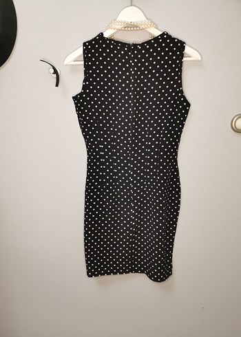 İnci Detaylı Puantiyeli Uzun Elbise - Görsel 6