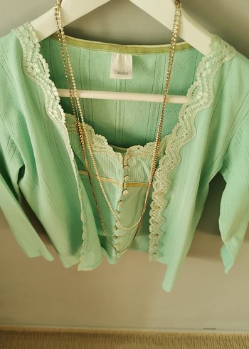 Turkuaz Kadın Zincir Detaylı Vücut Zinciri - Görsel 4