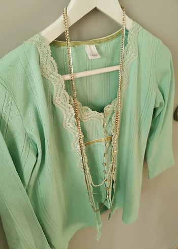 Turkuaz Kadın Zincir Detaylı Vücut Zinciri - Görsel 2