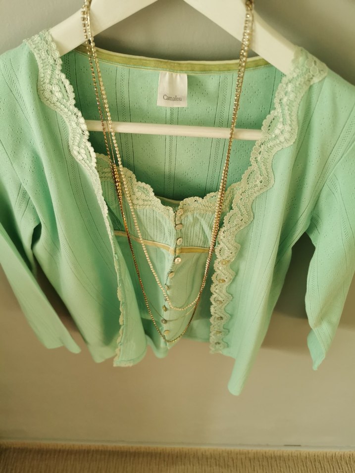 Turkuaz Kadın Zincir Detaylı Vücut Zinciri - Görsel 4