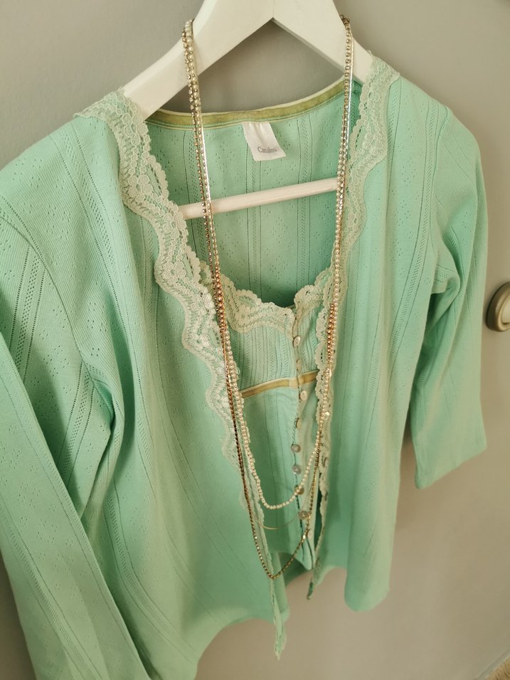 Turkuaz Kadın Zincir Detaylı Vücut Zinciri - Görsel 2