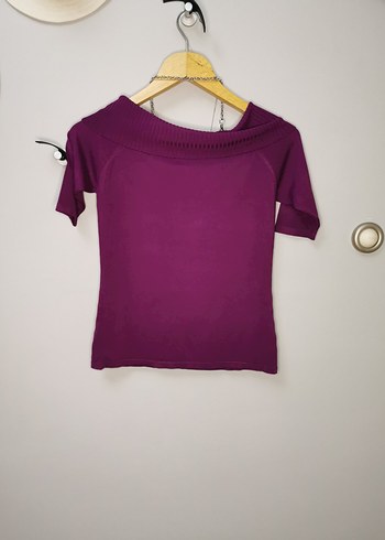 Mor Zincir Detaylı Kayık Yaka Kadın Kazak - Görsel 4