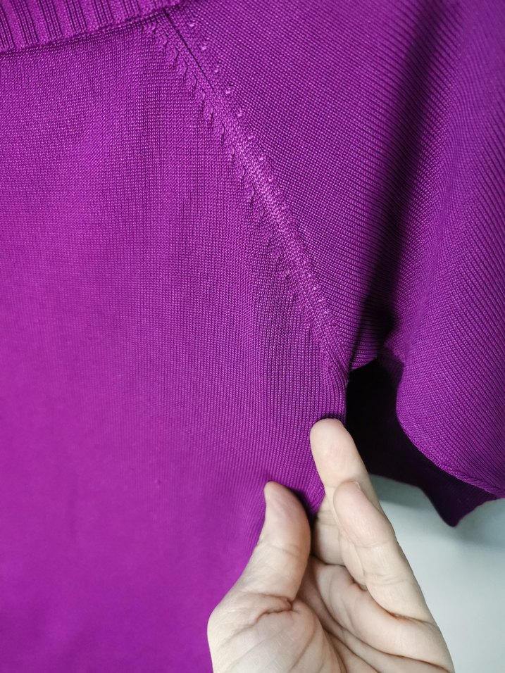 Mor Zincir Detaylı Kayık Yaka Kadın Kazak - Görsel 5