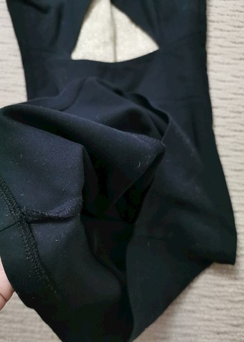 İnci Detaylı Siyah Uzun Abiye Elbise - Görsel 4