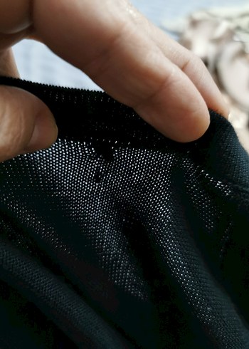 İnci Detaylı Siyah Uzun Abiye Elbise - Görsel 6