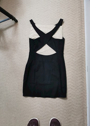 İnci Detaylı Siyah Uzun Abiye Elbise - Görsel 3