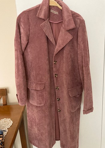 Diğer Bej Kadın Süet Düğmeli Midi Blazer
