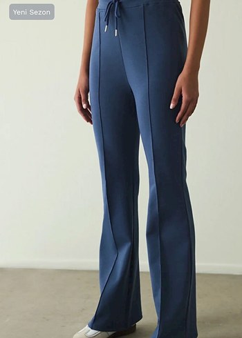 Penti İndigo Nervour Yüksek Bel Slim Fit İspanyol Paça Pantolon - Görsel 4