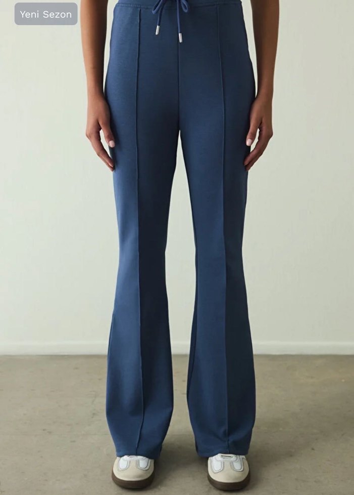 Penti İndigo Nervour Yüksek Bel Slim Fit İspanyol Paça Pantolon - Görsel 3