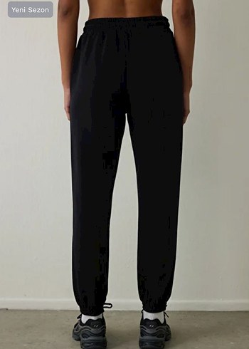 Penti Siyah Yüksek Bel Bağcıklı Jogger Eşofman Altı - Görsel 5