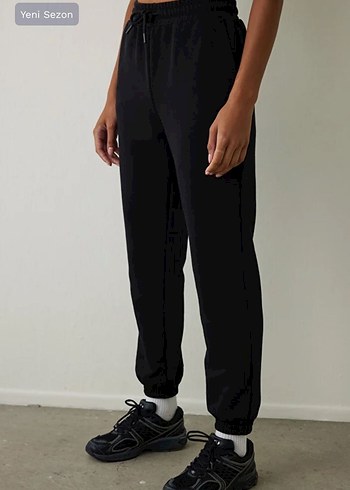 Penti Siyah Yüksek Bel Bağcıklı Jogger Eşofman Altı - Görsel 3