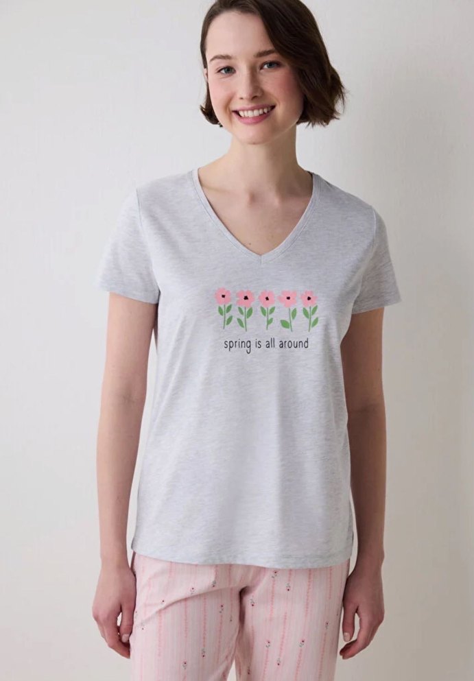 Penti Spring Time Kapri Çok Renkli Pijama Takımı - Görsel 3