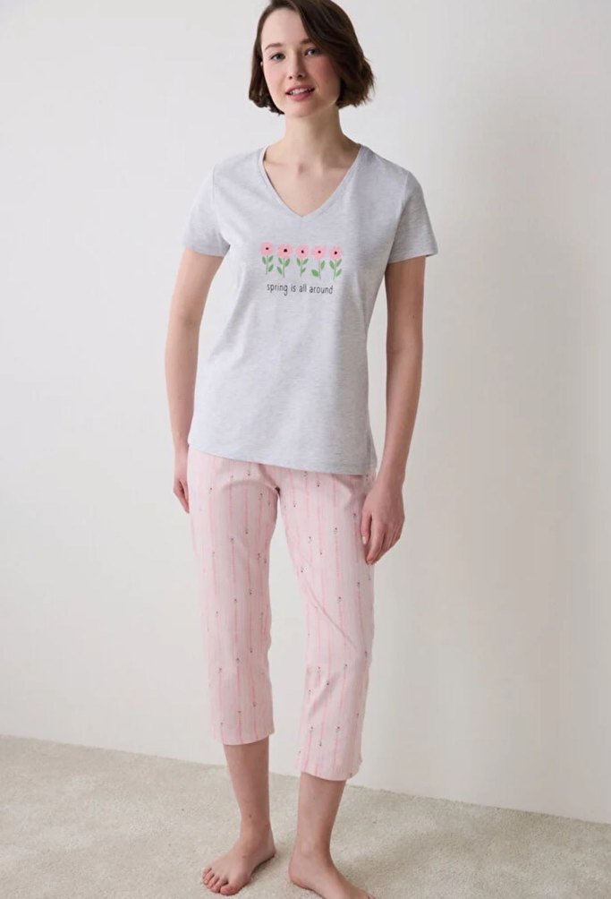 Penti Spring Time Kapri Çok Renkli Pijama Takımı - Görsel 2