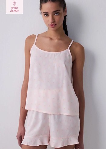 Penti Tulips Şortlu Açık Pembe Pijama Takımı - Görsel 3