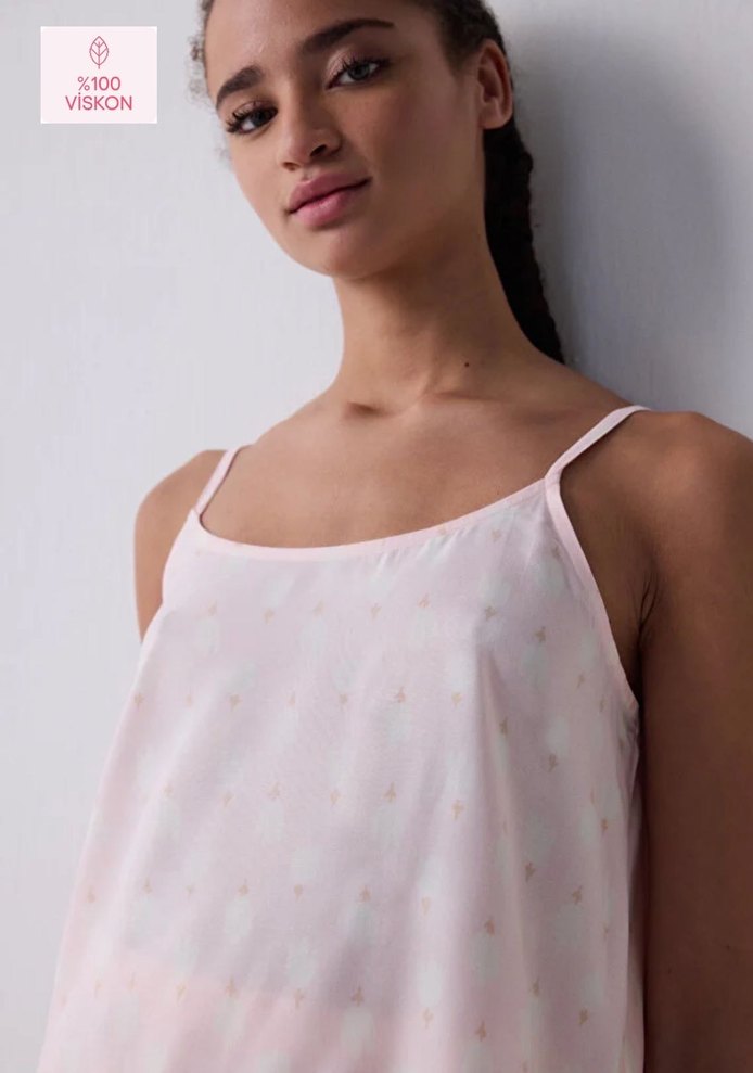 Penti Tulips Şortlu Açık Pembe Pijama Takımı - Görsel 4