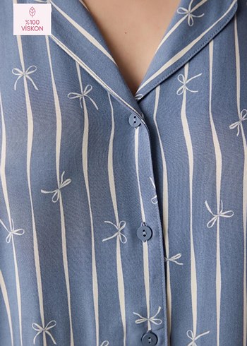 Penti Freya Gömlek Pantolon Gri Pijama Takımı - Görsel 5