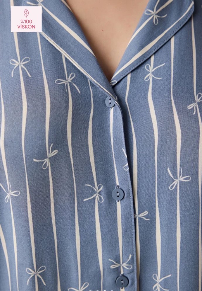 Penti Freya Gömlek Pantolon Gri Pijama Takımı - Görsel 5