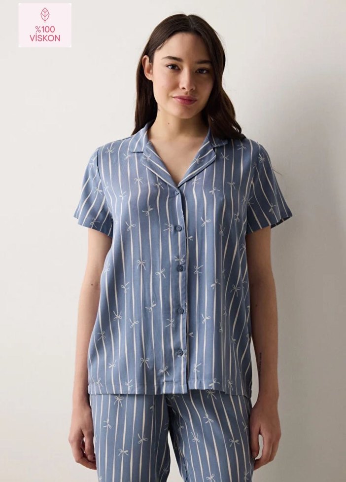 Penti Freya Gömlek Pantolon Gri Pijama Takımı - Görsel 4