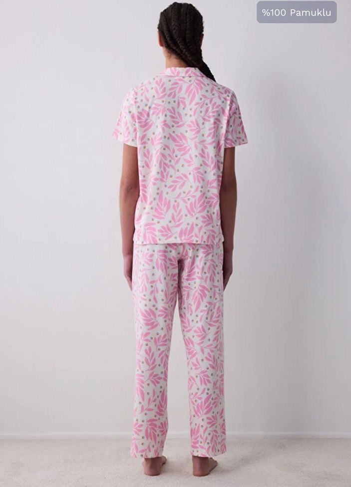 Penti Rhea Pamuklu Gömlek Pantolon Pijama Takımı - Görsel 5