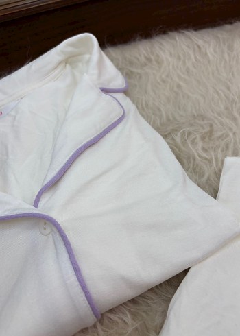 Penti Lana Solid Gömlekli Kırık Beyaz Pijama Takımı - Görsel 2