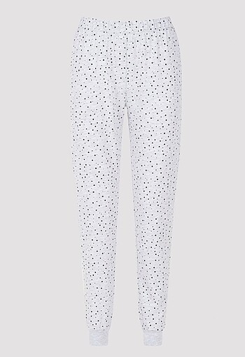m Beden Açık Gri Yıldız Desenli Pijama Altı