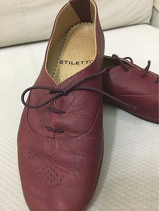 39 Beden bordo Renk Stiletto marka deri 39 numara ayakkabı