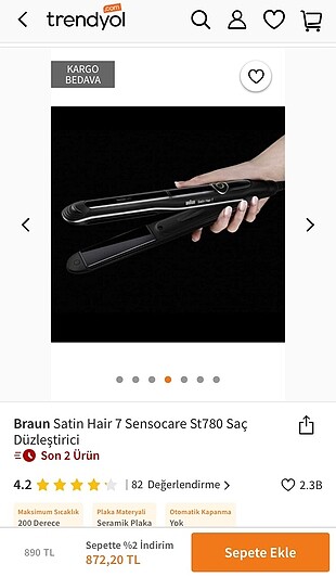Braun saç düzleştirici