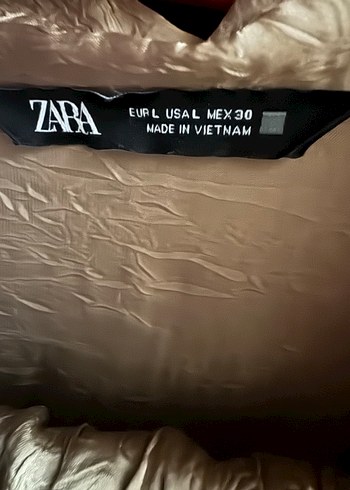 l Beden camel Renk Zara Kadin Saten İkili Takim