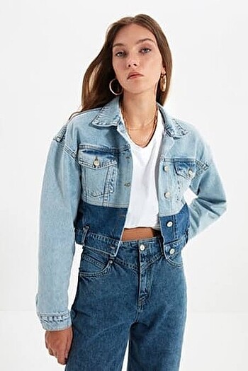 m Beden mavi Renk Denim Kot Ceket