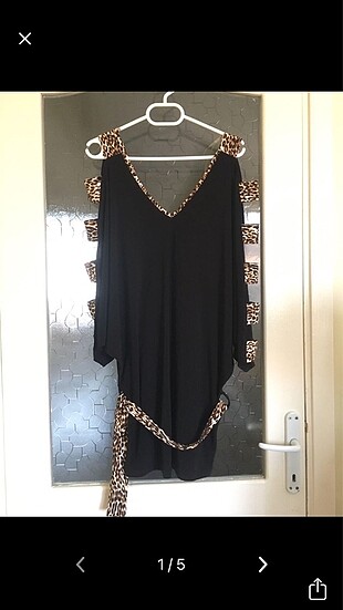 Leopar detaylı elbise