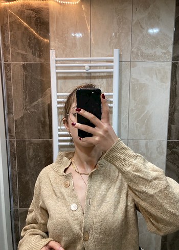 Bej Kadın Triko hırka - Görsel 2