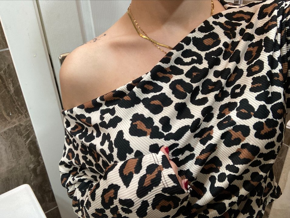 Leopar Desenli Uzun Kollu Bluz - Görsel 3