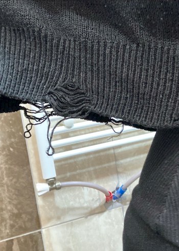 Siyah Baskılı Kadın kazak - Görsel 3