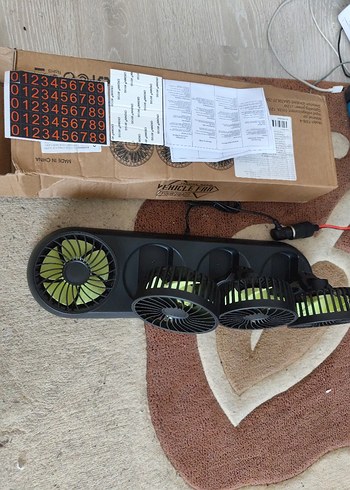 Renkli Katlanabilir Araç Fanı 12V Diger - Görsel 6