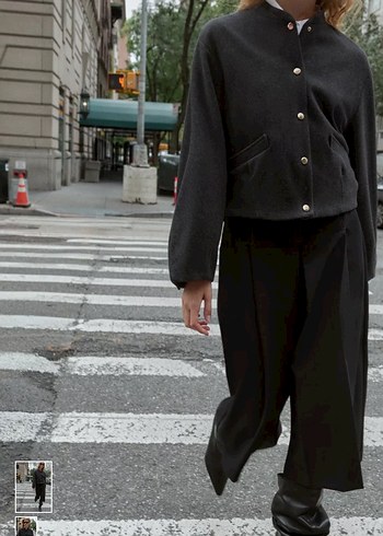 Zara elastik etekli soft bomber Ceket - Görsel 5