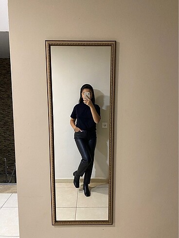 xs Beden siyah Renk zara deri pantolon